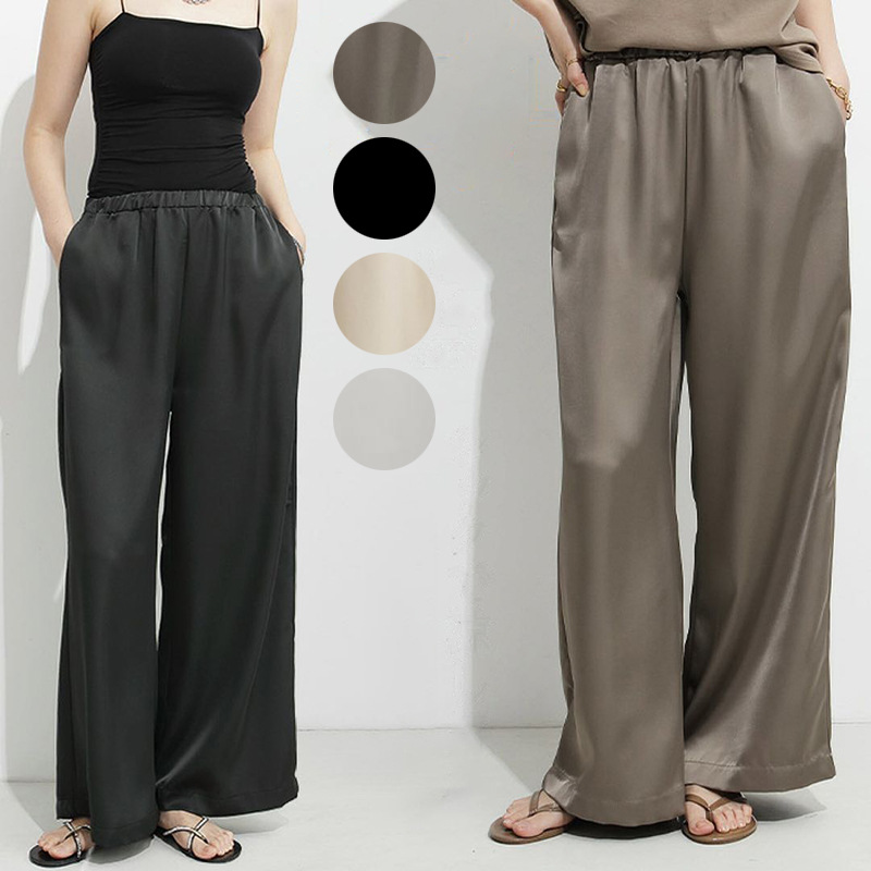 Womens  Pants | Gale Satin Mid Rise Bias Pant Clothing Pants